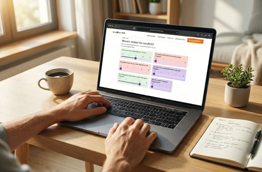Person sortiert Karten